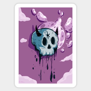 purple demon skull Sticker